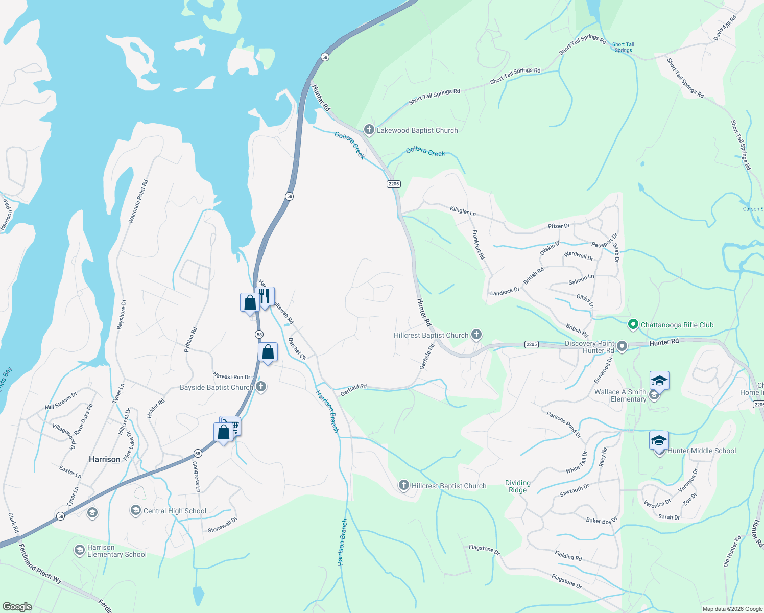 map of restaurants, bars, coffee shops, grocery stores, and more near 6937 Barter Drive in Harrison