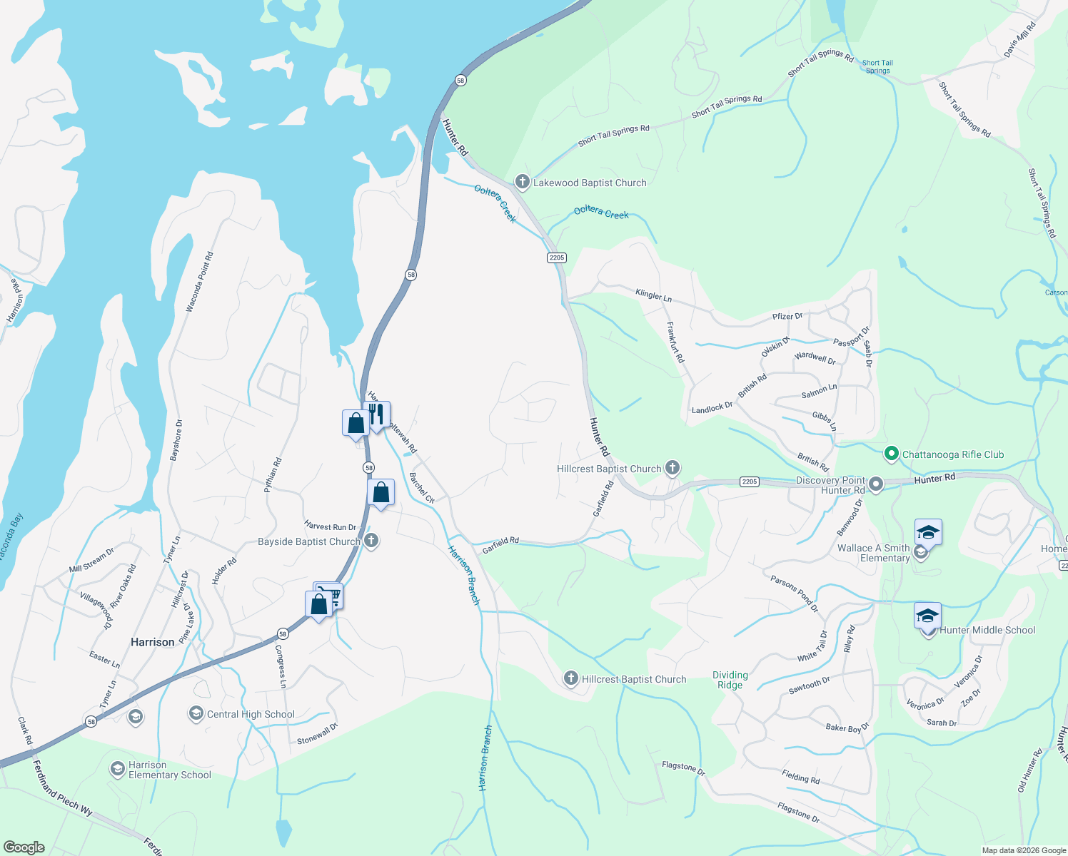 map of restaurants, bars, coffee shops, grocery stores, and more near 6937 Barter Drive in Harrison