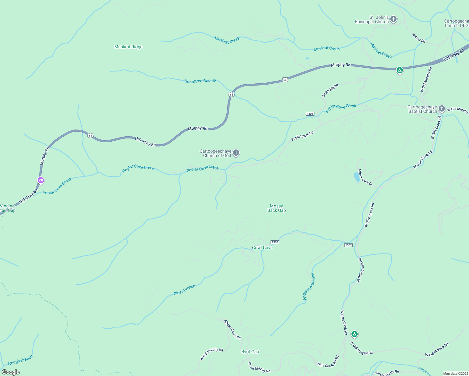 map of restaurants, bars, coffee shops, grocery stores, and more near Poplar Cove Road in Franklin