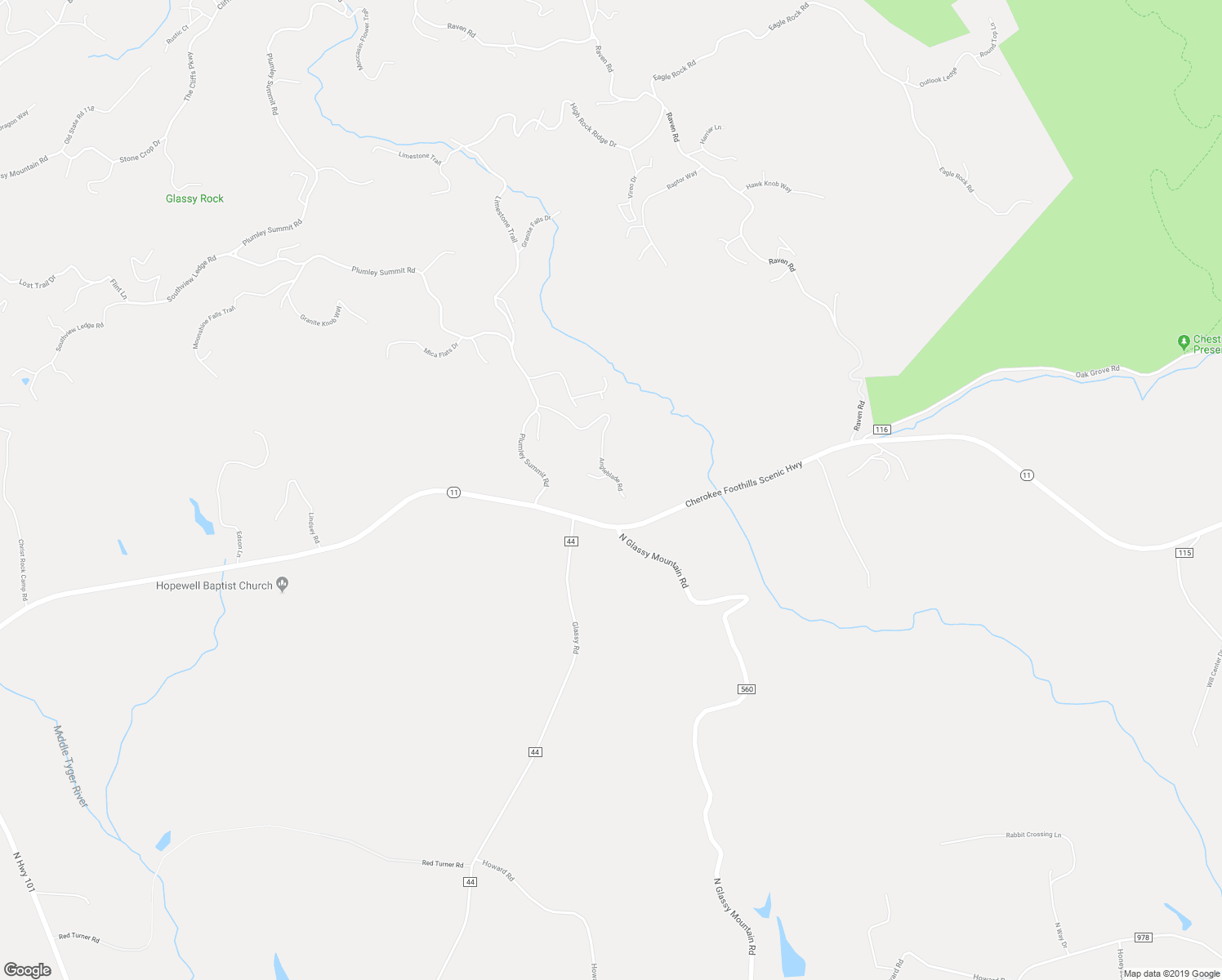 map of restaurants, bars, coffee shops, grocery stores, and more near 42 Angleblade Road in Landrum