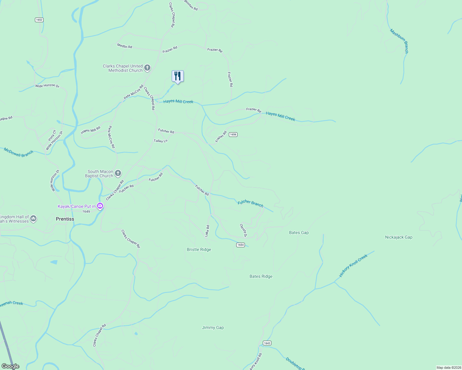 map of restaurants, bars, coffee shops, grocery stores, and more near 287 Castleman Road in Franklin