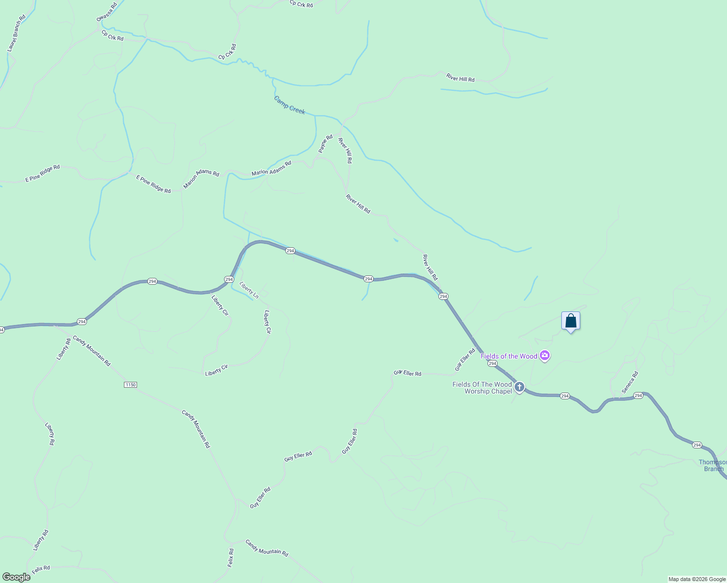 map of restaurants, bars, coffee shops, grocery stores, and more near 10955 North Carolina 294 in Murphy