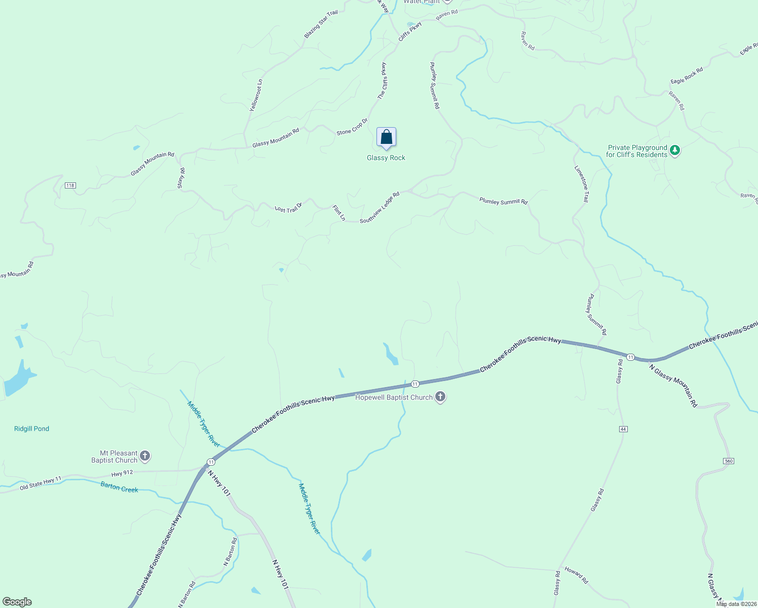 map of restaurants, bars, coffee shops, grocery stores, and more near 575 Edson Lane in Landrum