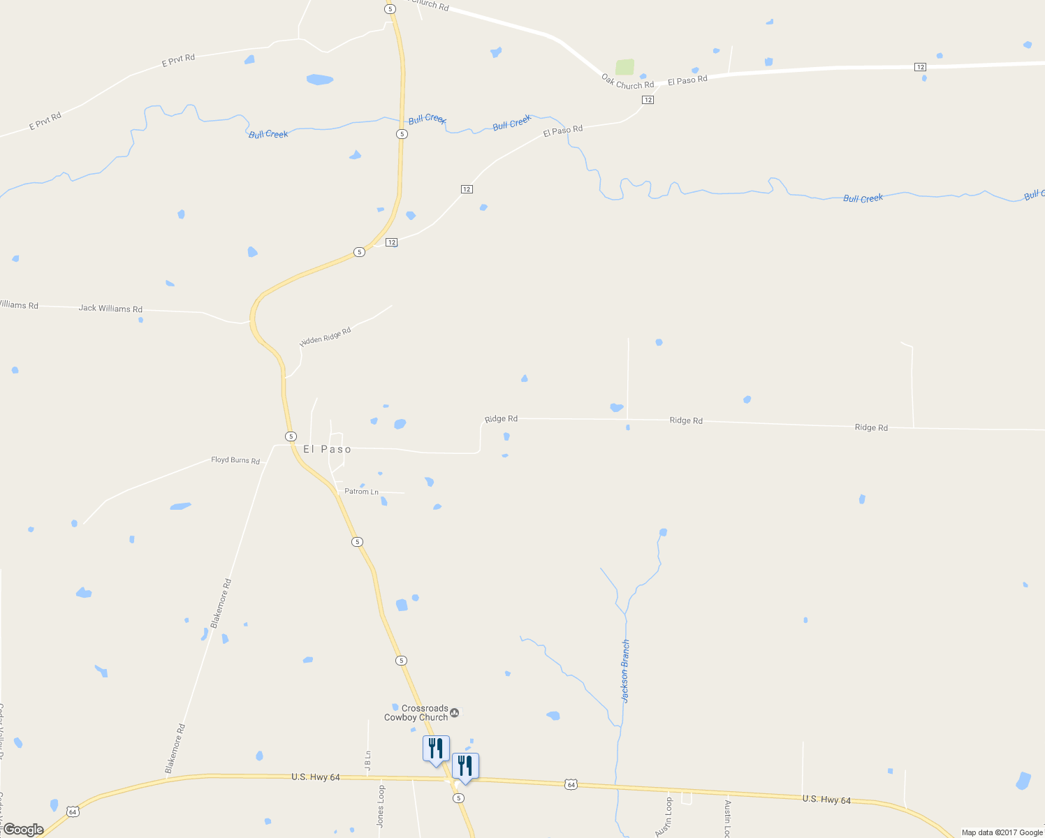 map of restaurants, bars, coffee shops, grocery stores, and more near 1582 Ridge Road in El Paso