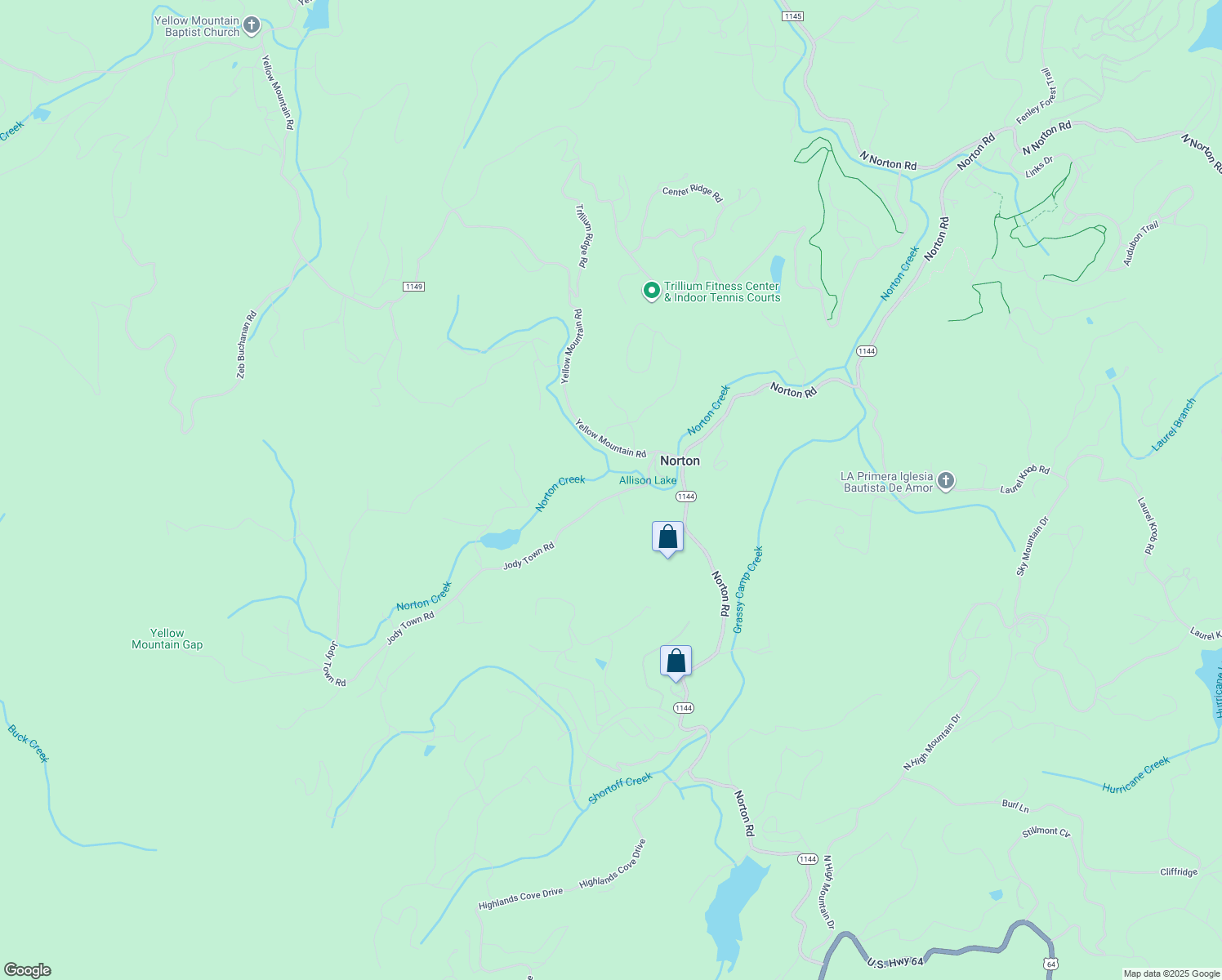 map of restaurants, bars, coffee shops, grocery stores, and more near 214 Jody Town Road in Cashiers