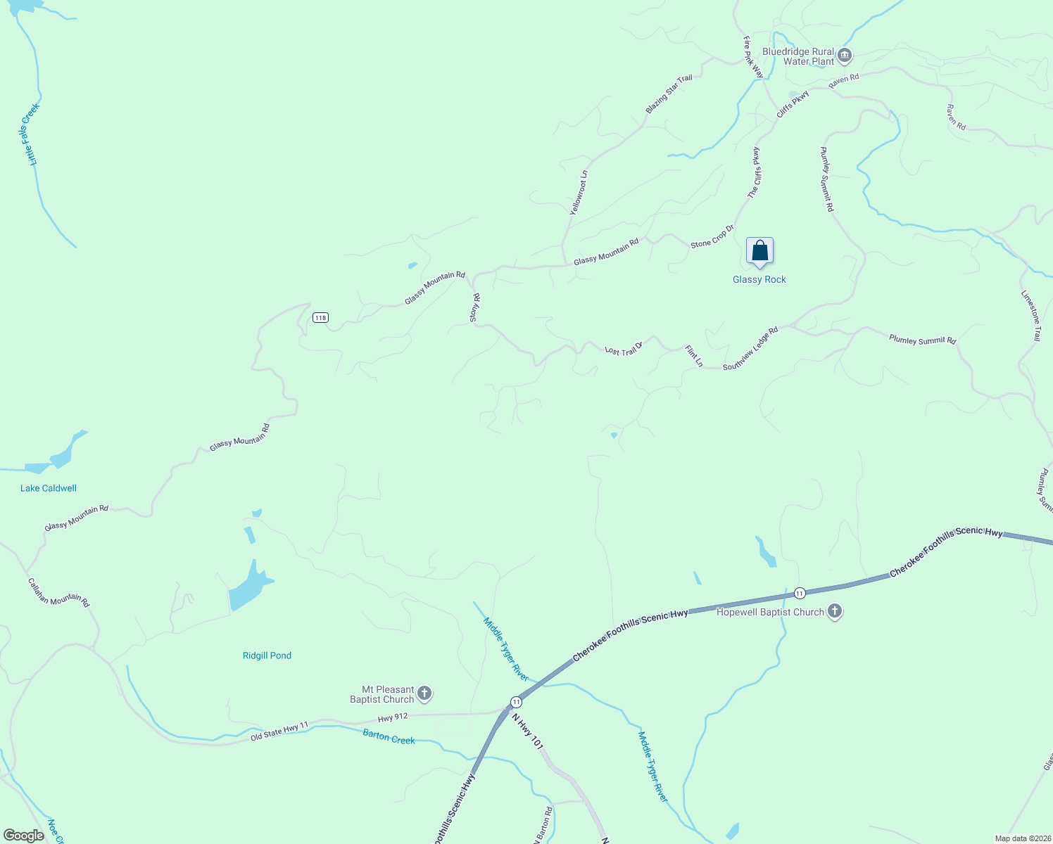 map of restaurants, bars, coffee shops, grocery stores, and more near 9 Pine Shadow Lane in Landrum