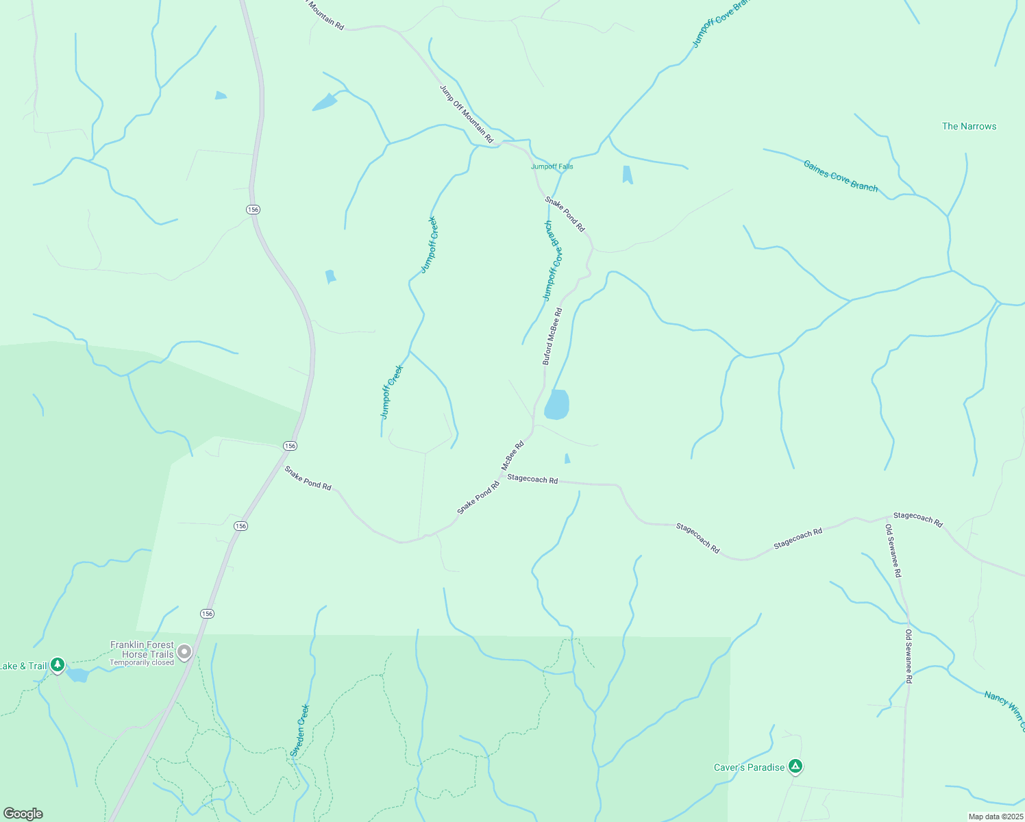 map of restaurants, bars, coffee shops, grocery stores, and more near 308 Buford McBee Road in Sewanee