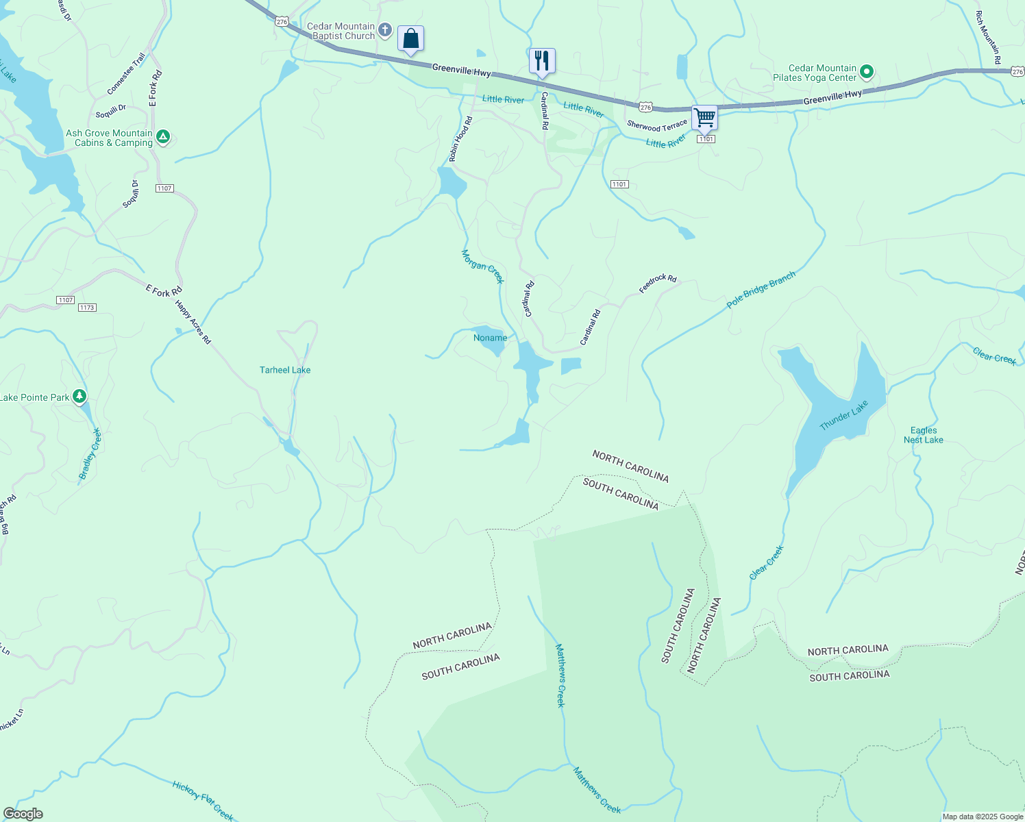 map of restaurants, bars, coffee shops, grocery stores, and more near 243-279 Purple Finch Road in Brevard