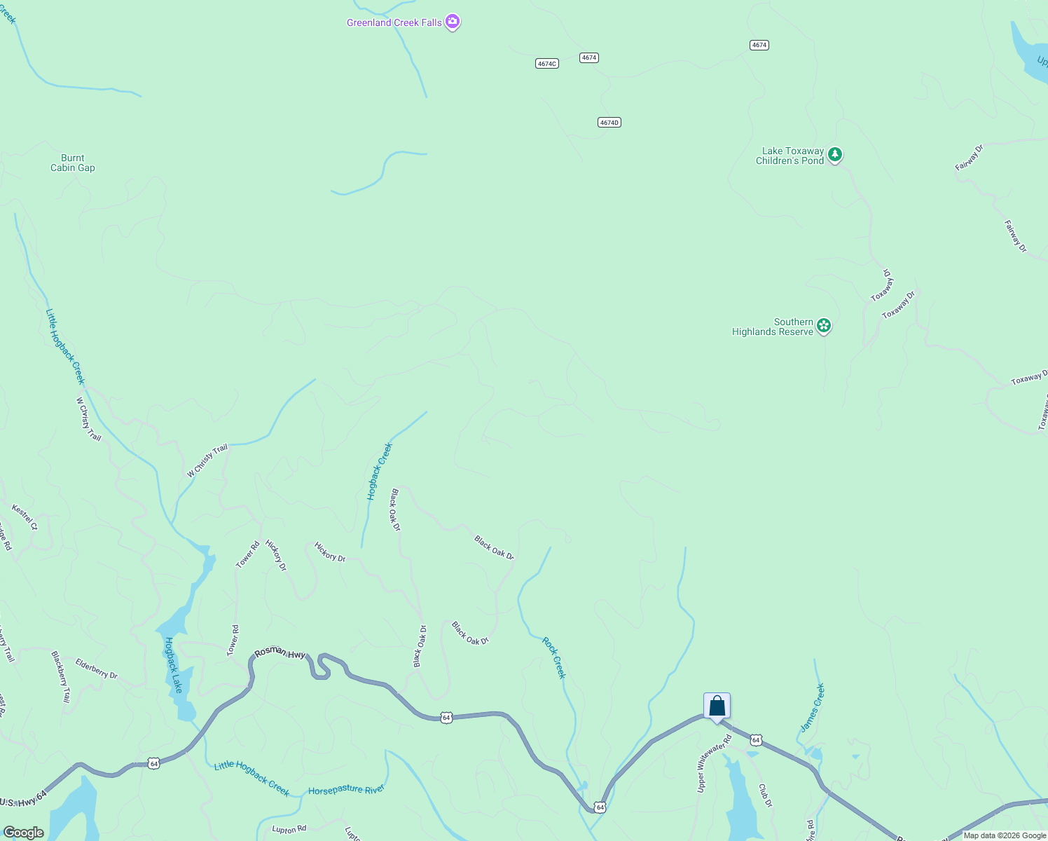 map of restaurants, bars, coffee shops, grocery stores, and more near 5 Stone Hvn in Cullowhee
