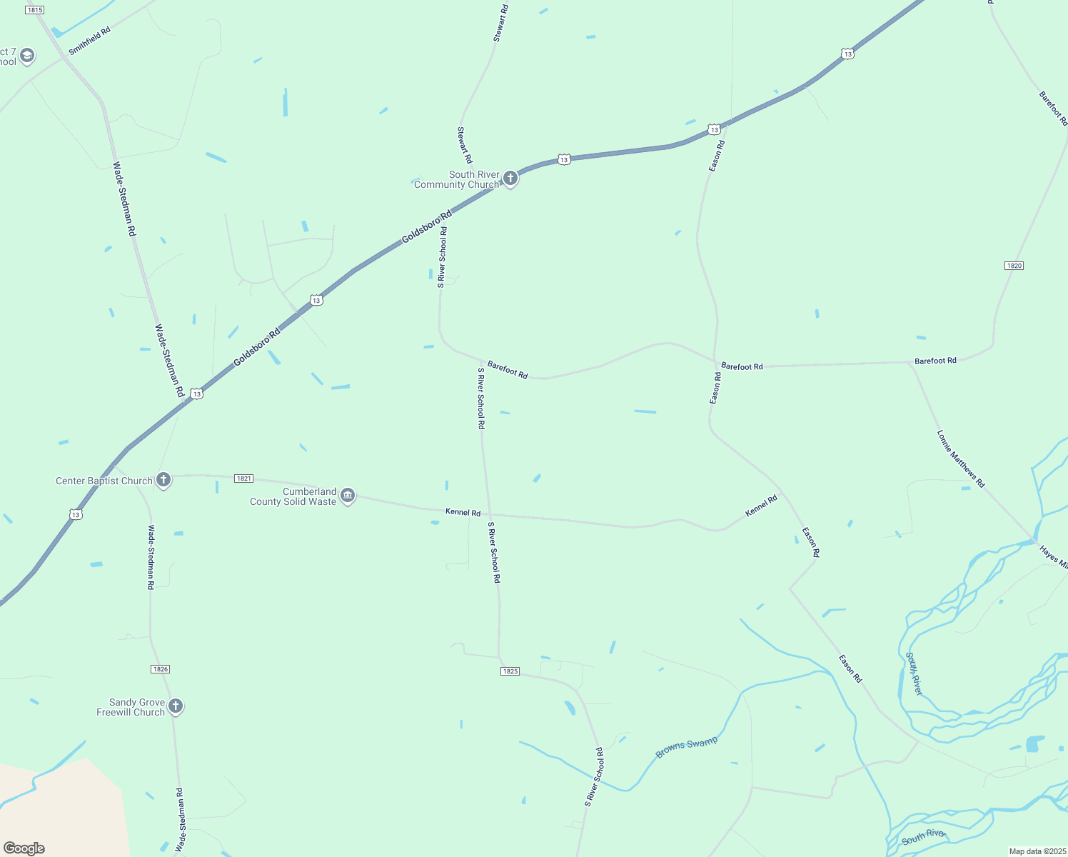 map of restaurants, bars, coffee shops, grocery stores, and more near 4716 S River School Rd in Wade