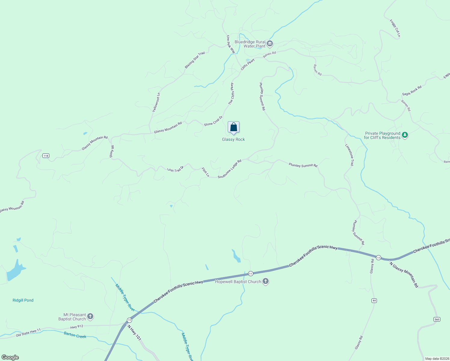 map of restaurants, bars, coffee shops, grocery stores, and more near 27 Southview Ledge Road in Landrum