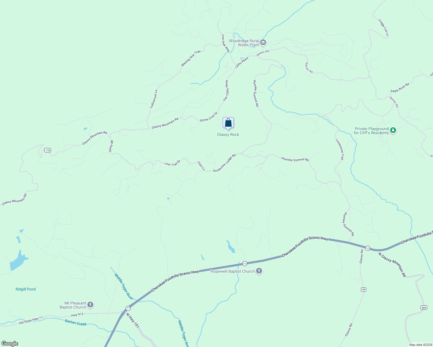 map of restaurants, bars, coffee shops, grocery stores, and more near 27 Southview Ledge Road in Landrum