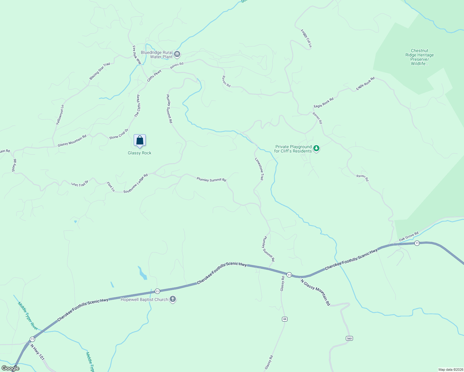 map of restaurants, bars, coffee shops, grocery stores, and more near 511 Plumley Summit Road in Landrum