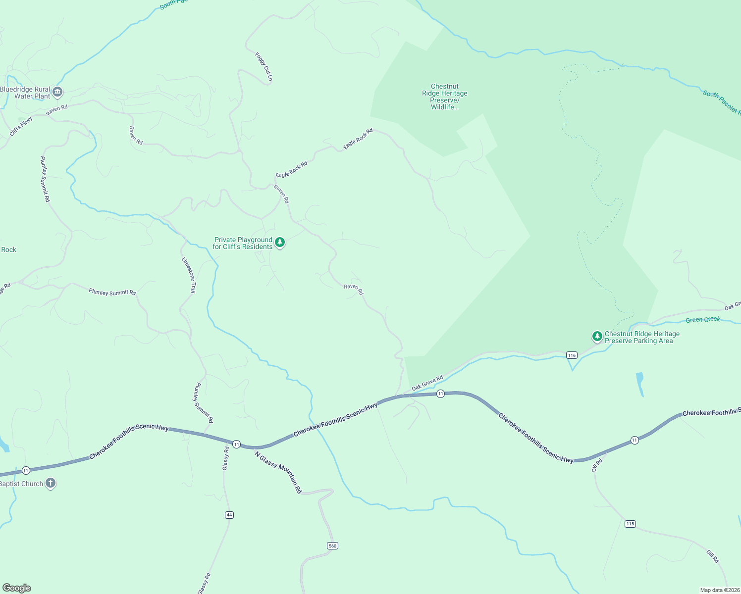 map of restaurants, bars, coffee shops, grocery stores, and more near 811 Raven Road in Landrum