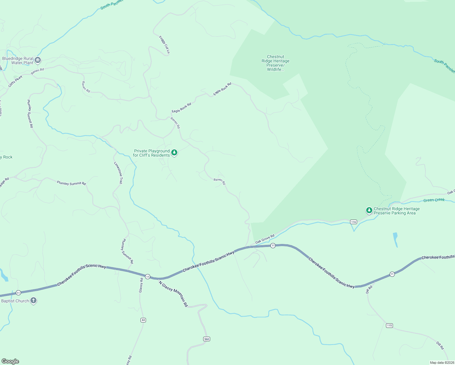 map of restaurants, bars, coffee shops, grocery stores, and more near 811 Raven Road in Landrum