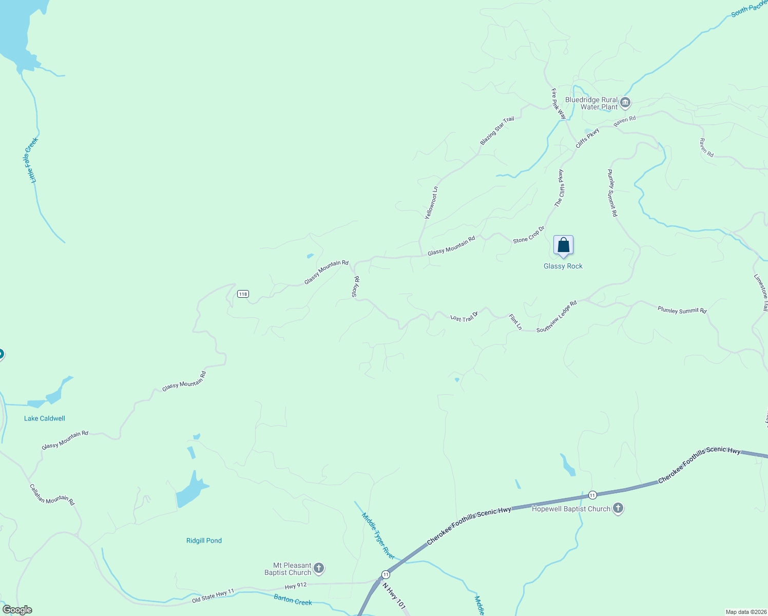 map of restaurants, bars, coffee shops, grocery stores, and more near 72 Lost Trail Drive in Landrum