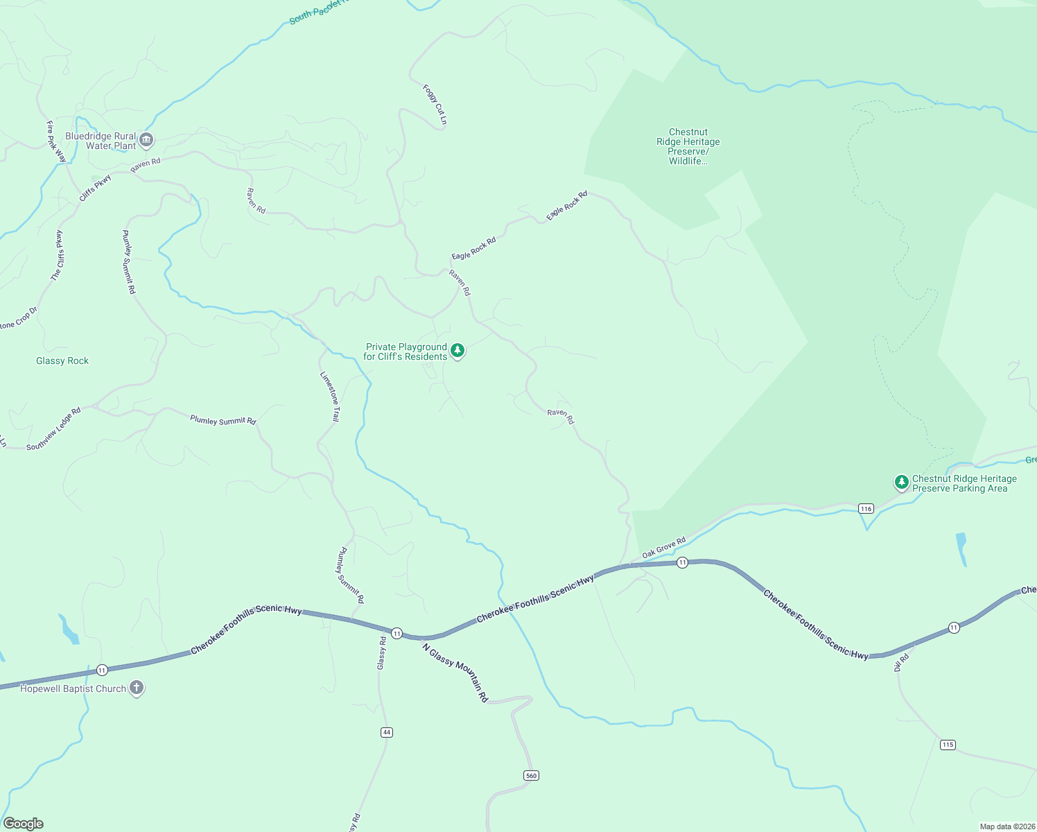 map of restaurants, bars, coffee shops, grocery stores, and more near 40 Blue Teal Way in Landrum