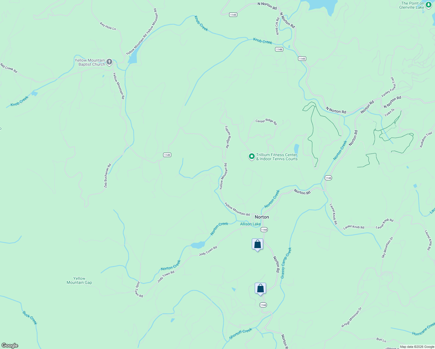 map of restaurants, bars, coffee shops, grocery stores, and more near 427 Yellow Mountain Road in Cullowhee