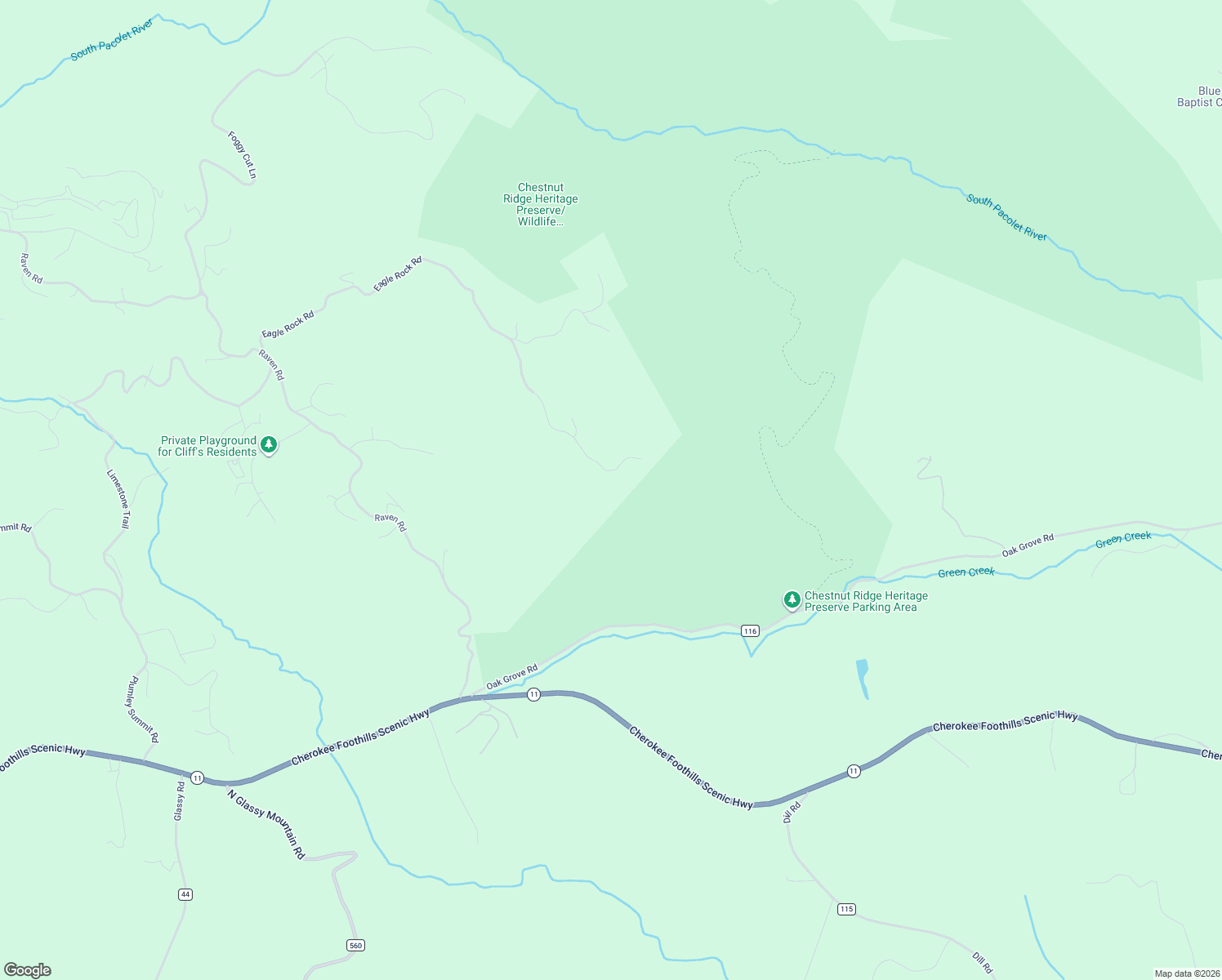 map of restaurants, bars, coffee shops, grocery stores, and more near 208 Eagle Rock Road in Landrum