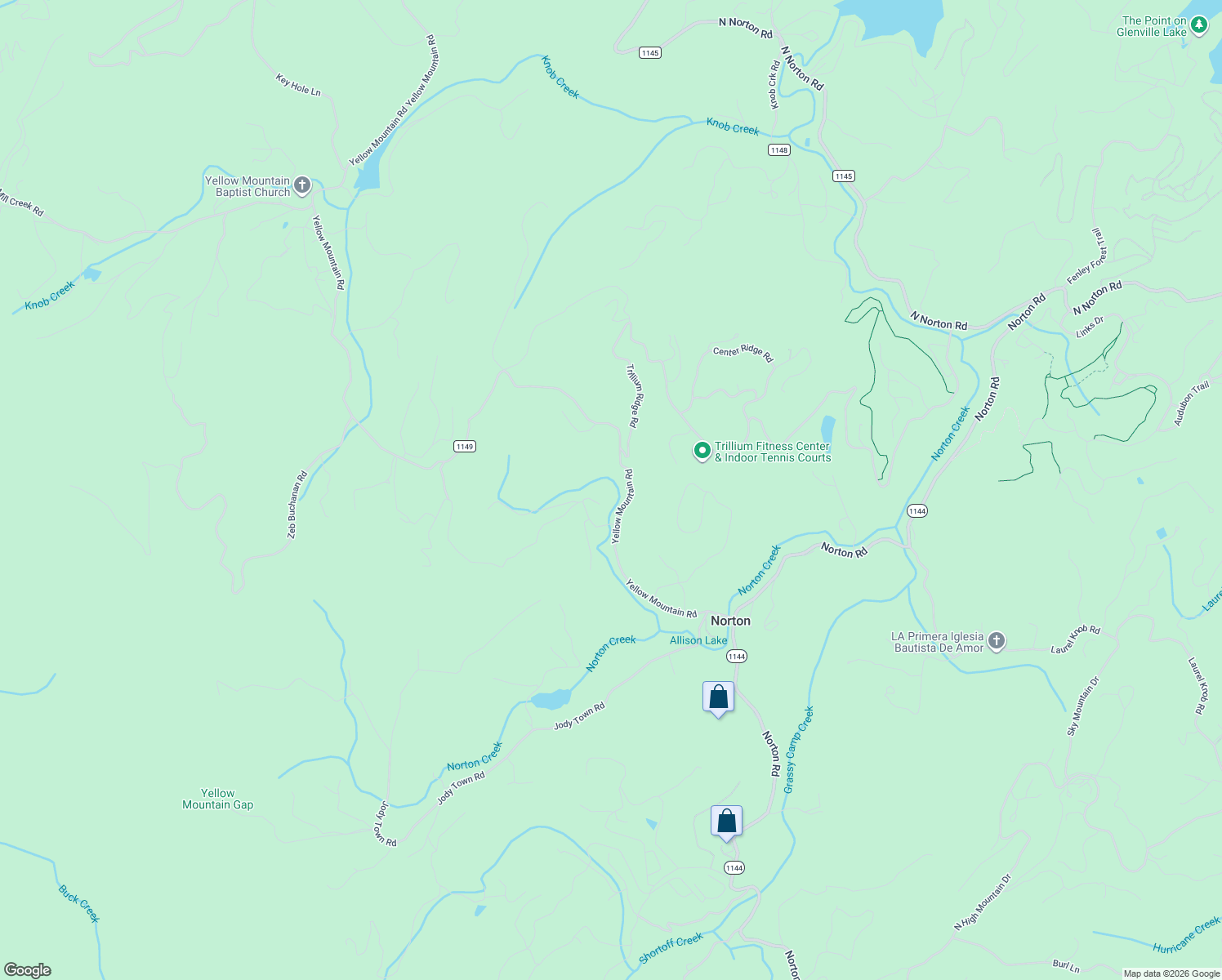 map of restaurants, bars, coffee shops, grocery stores, and more near 3 Yellow Mountain Road in Cullowhee