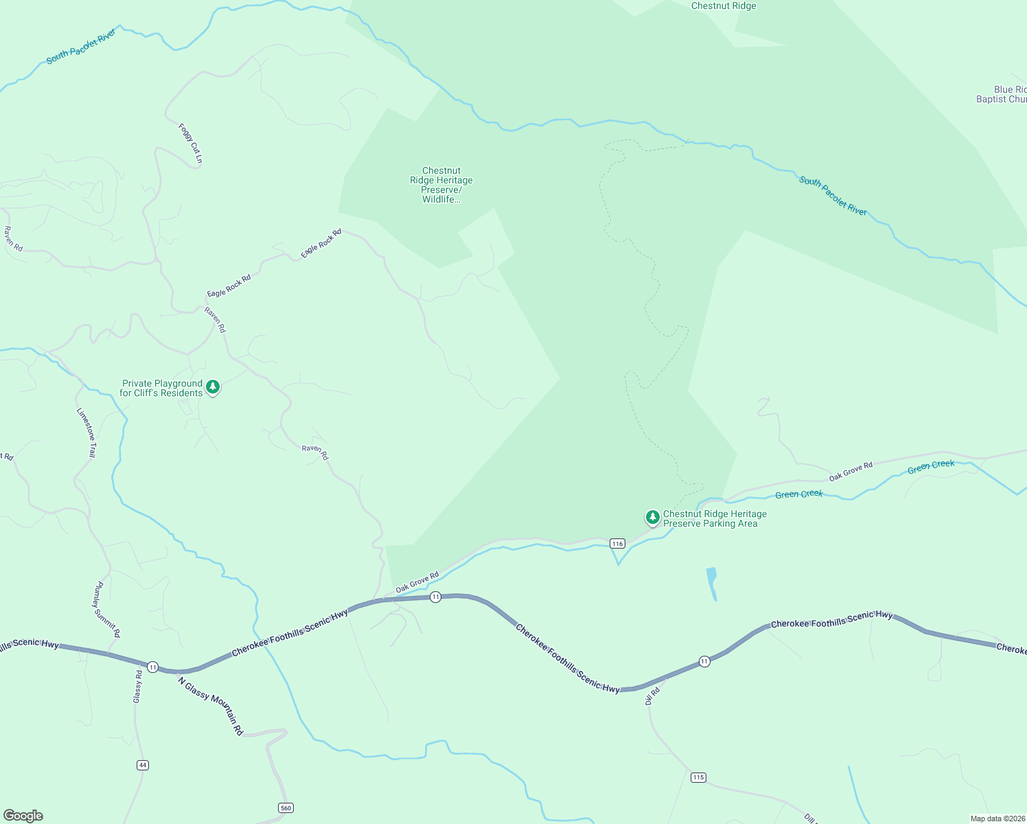 map of restaurants, bars, coffee shops, grocery stores, and more near 208 Eagle Rock Road in Landrum