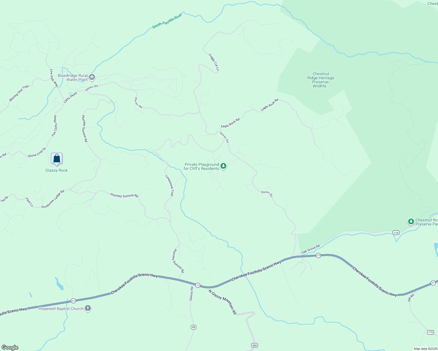 map of restaurants, bars, coffee shops, grocery stores, and more near 71 Raptor Way in Landrum