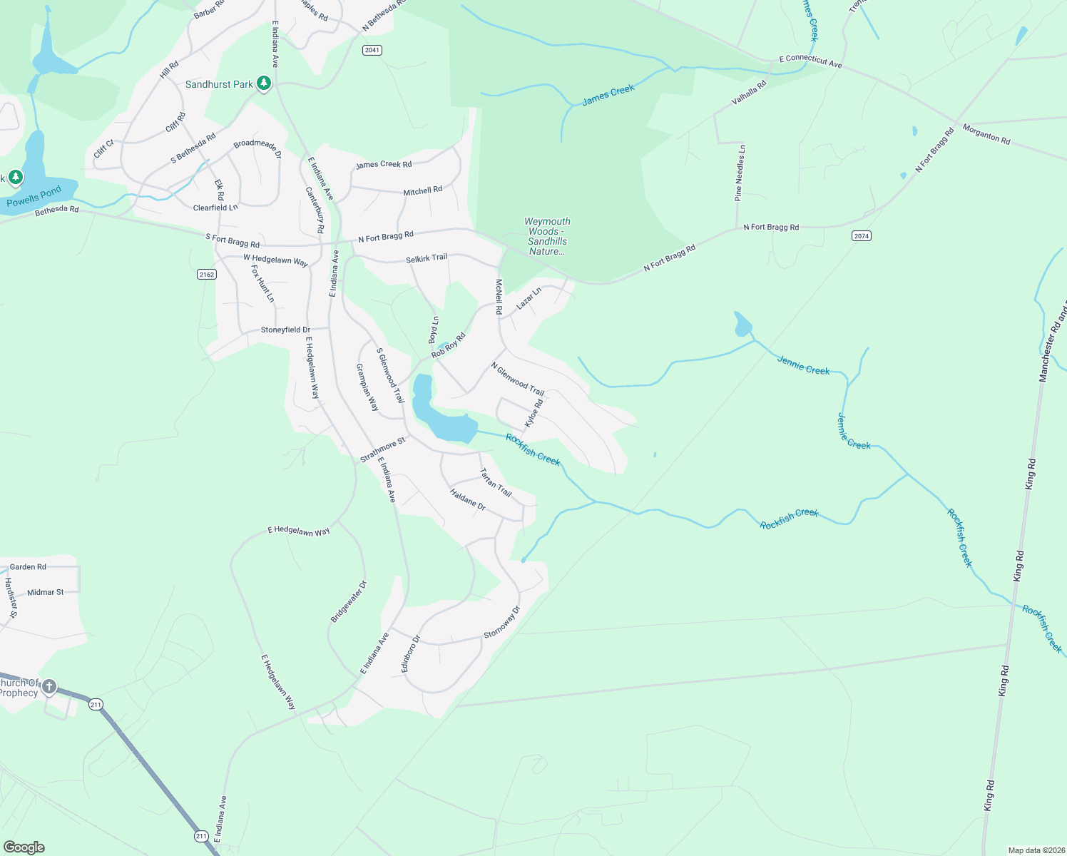 map of restaurants, bars, coffee shops, grocery stores, and more near 401 Kyloe Road in Southern Pines