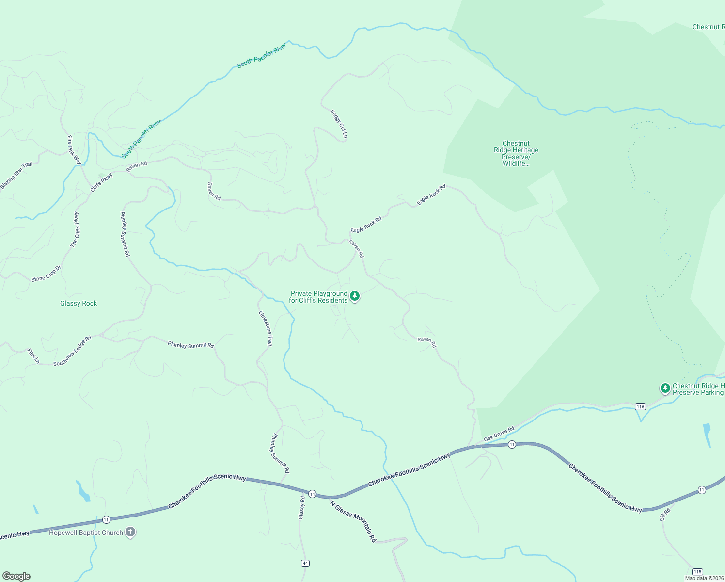 map of restaurants, bars, coffee shops, grocery stores, and more near 17 Raptor Way in Landrum