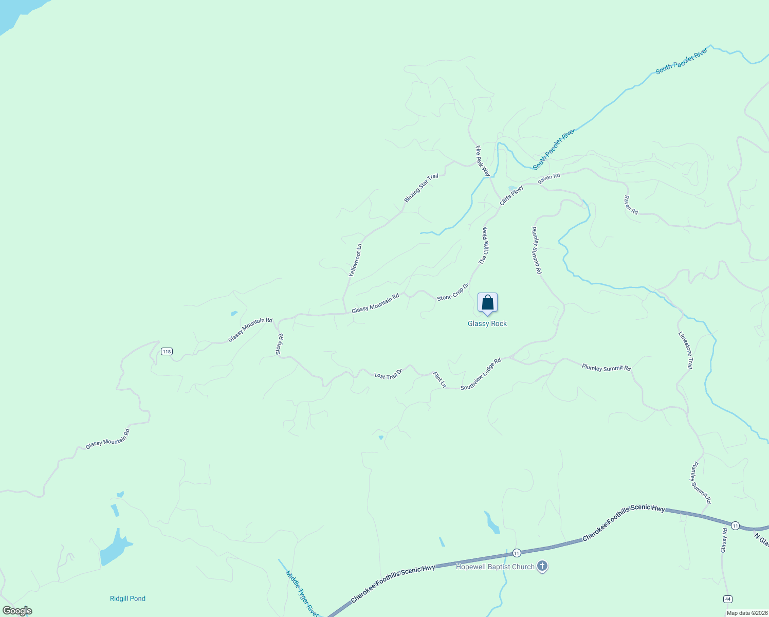 map of restaurants, bars, coffee shops, grocery stores, and more near 7928 Old State Road 118 in Landrum