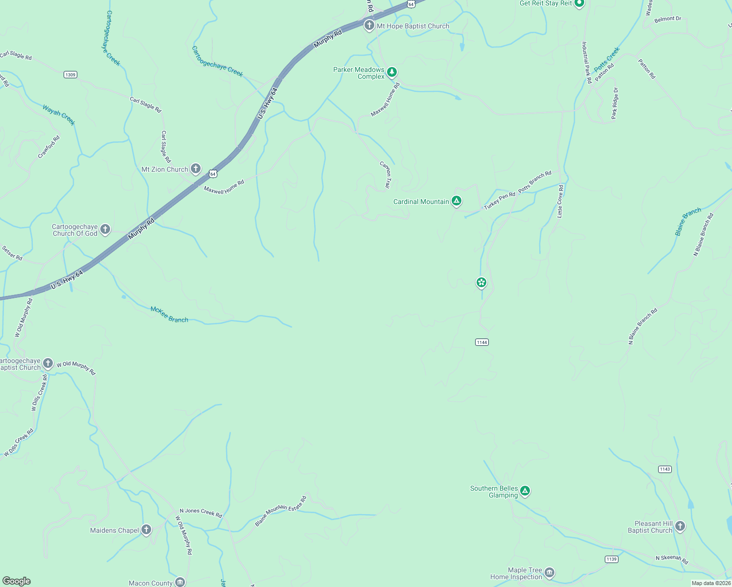 map of restaurants, bars, coffee shops, grocery stores, and more near 83 Enchanted Mountain Cove in Franklin