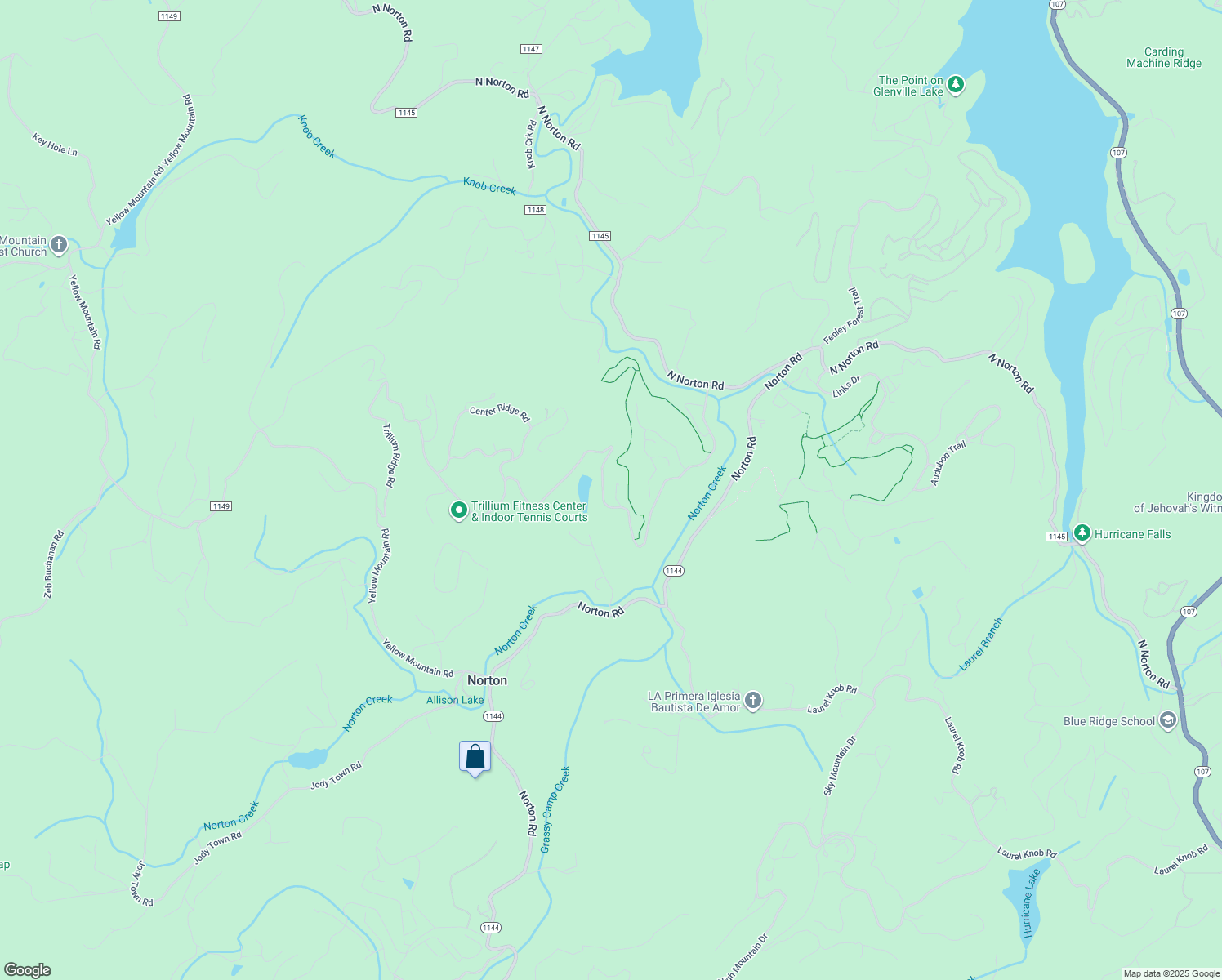 map of restaurants, bars, coffee shops, grocery stores, and more near 5 Trillium Ridge Road in Cashiers