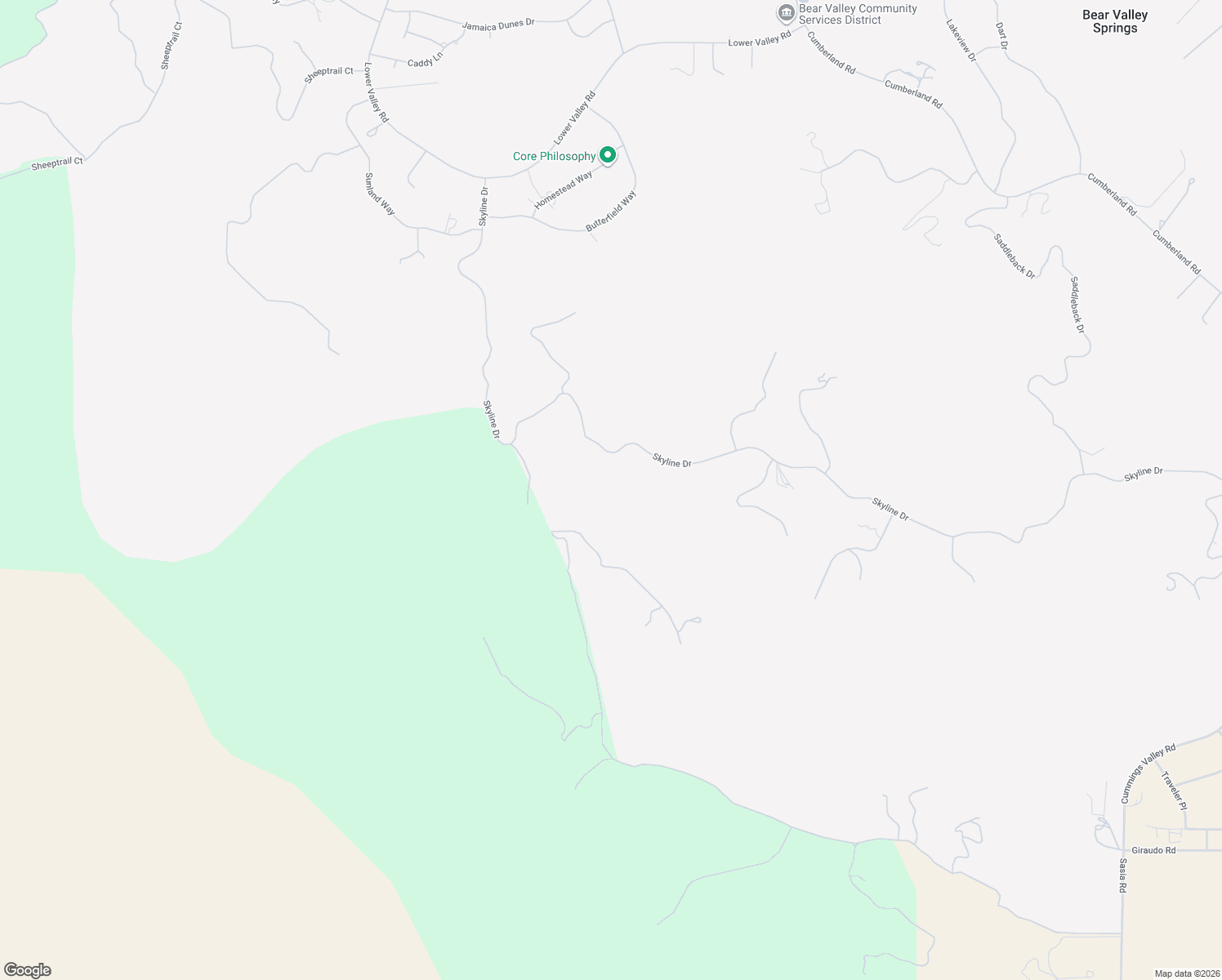 map of restaurants, bars, coffee shops, grocery stores, and more near 29400 Skyline Drive in Tehachapi
