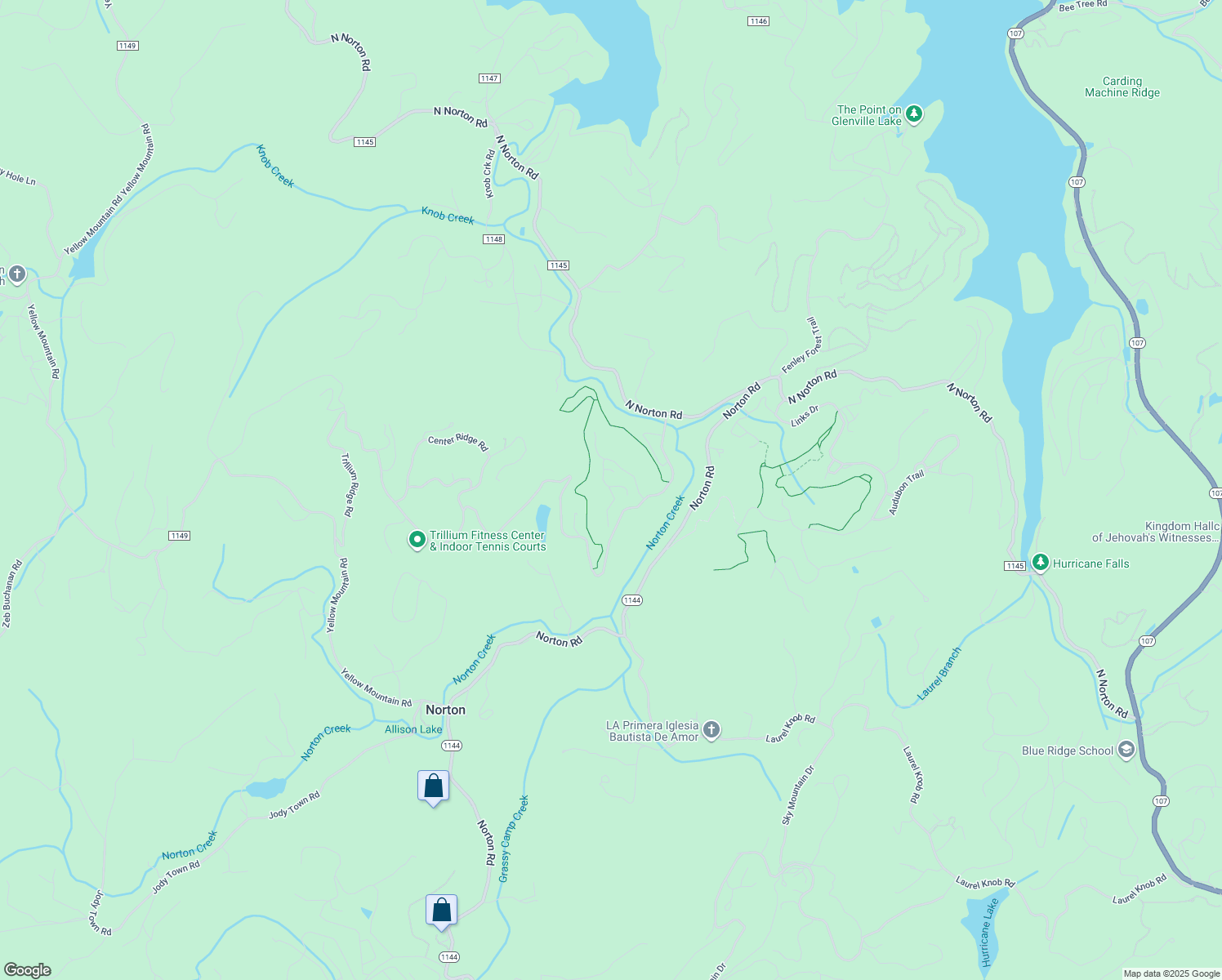 map of restaurants, bars, coffee shops, grocery stores, and more near 5 Trillium Ridge Road in Cashiers