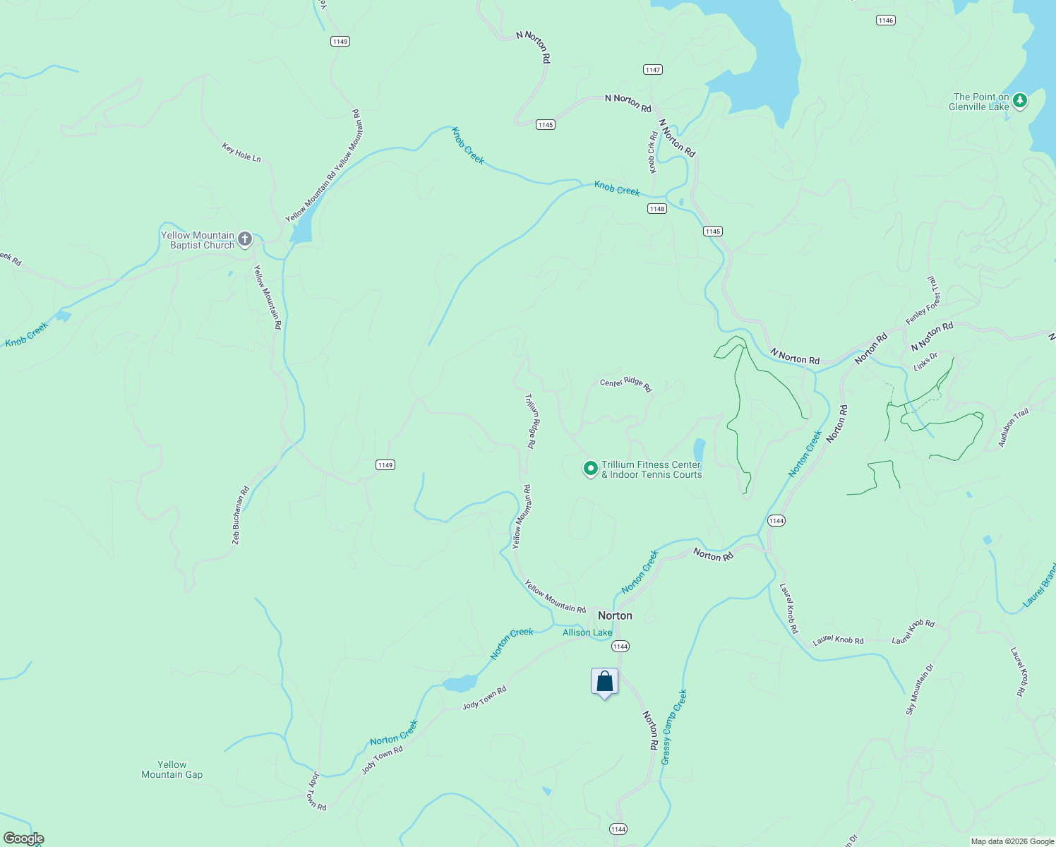 map of restaurants, bars, coffee shops, grocery stores, and more near 3 Shirttail Ridge Road in Cullowhee
