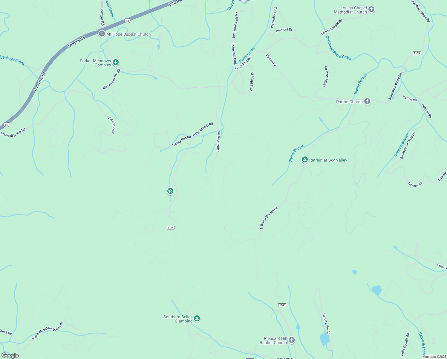 map of restaurants, bars, coffee shops, grocery stores, and more near Smokey Gap Road in Franklin