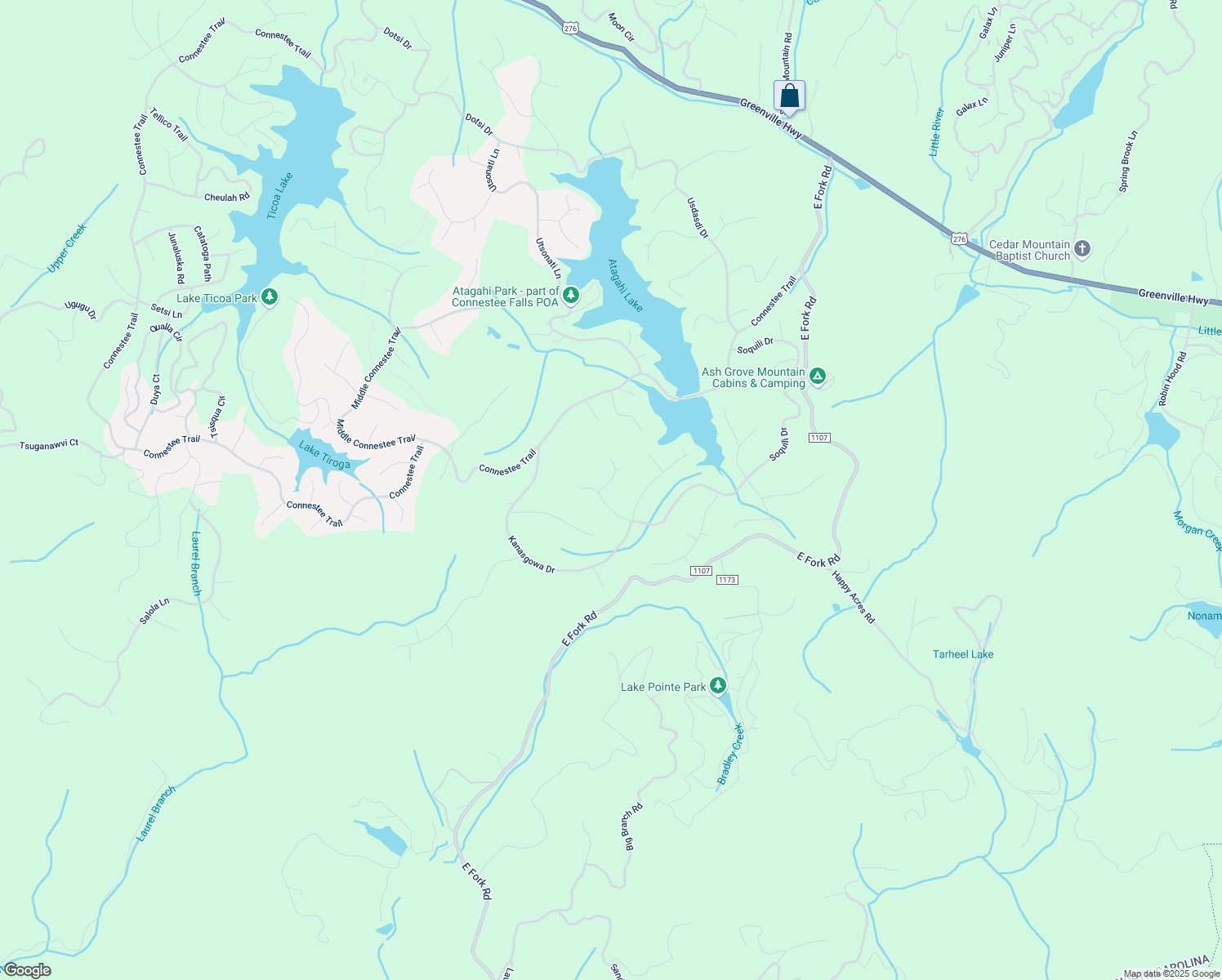 map of restaurants, bars, coffee shops, grocery stores, and more near 1290 Soquili Drive in Brevard