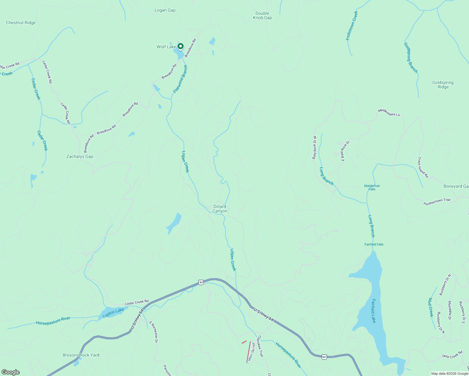 map of restaurants, bars, coffee shops, grocery stores, and more near 23 Lonesome Valley Road in Sapphire