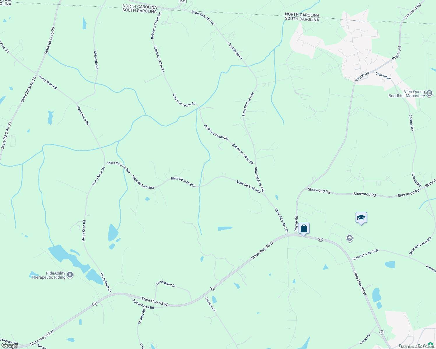 map of restaurants, bars, coffee shops, grocery stores, and more near 1868 State Road S-46-883 in Clover
