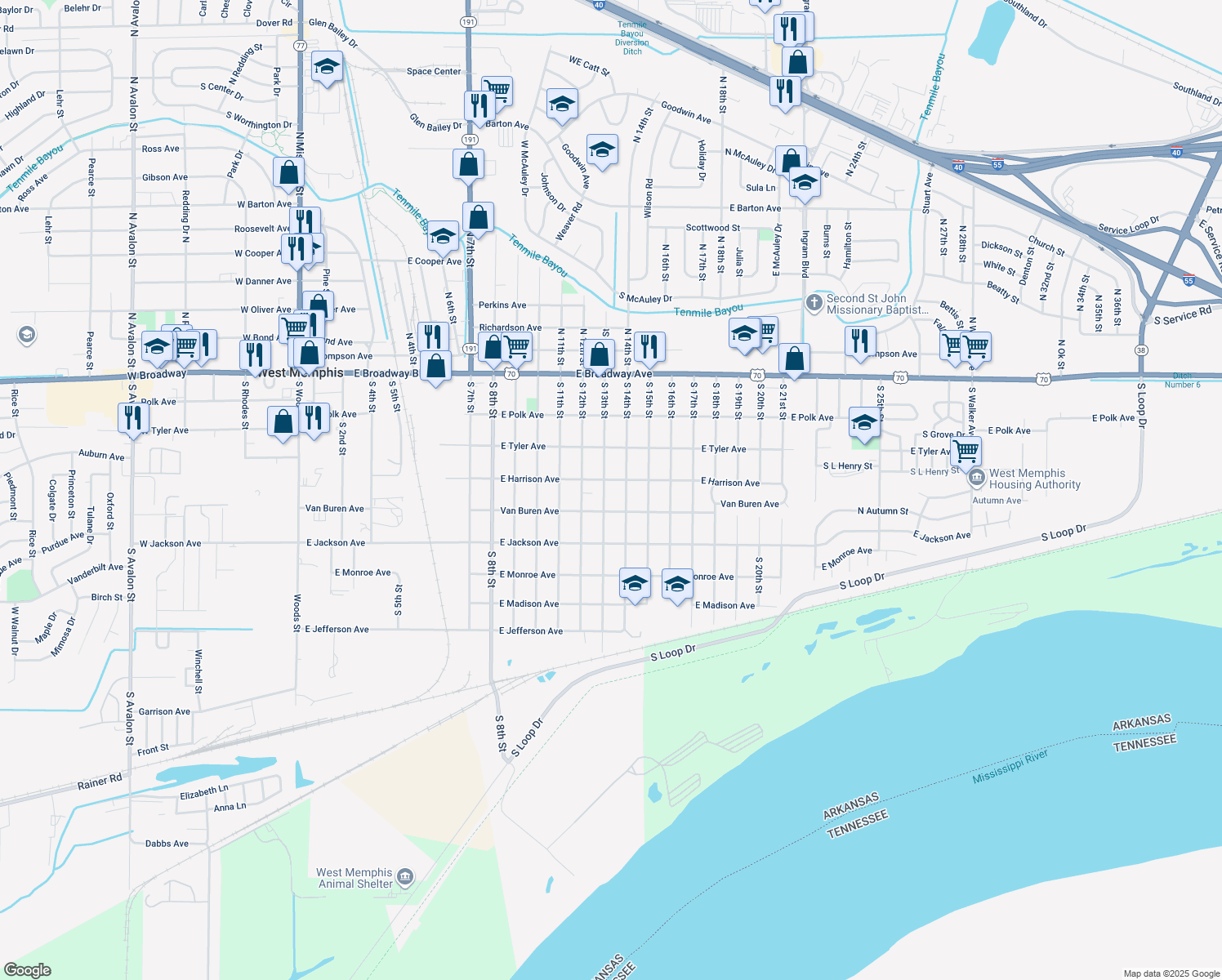410 South 13th Street, West Memphis AR Walk Score