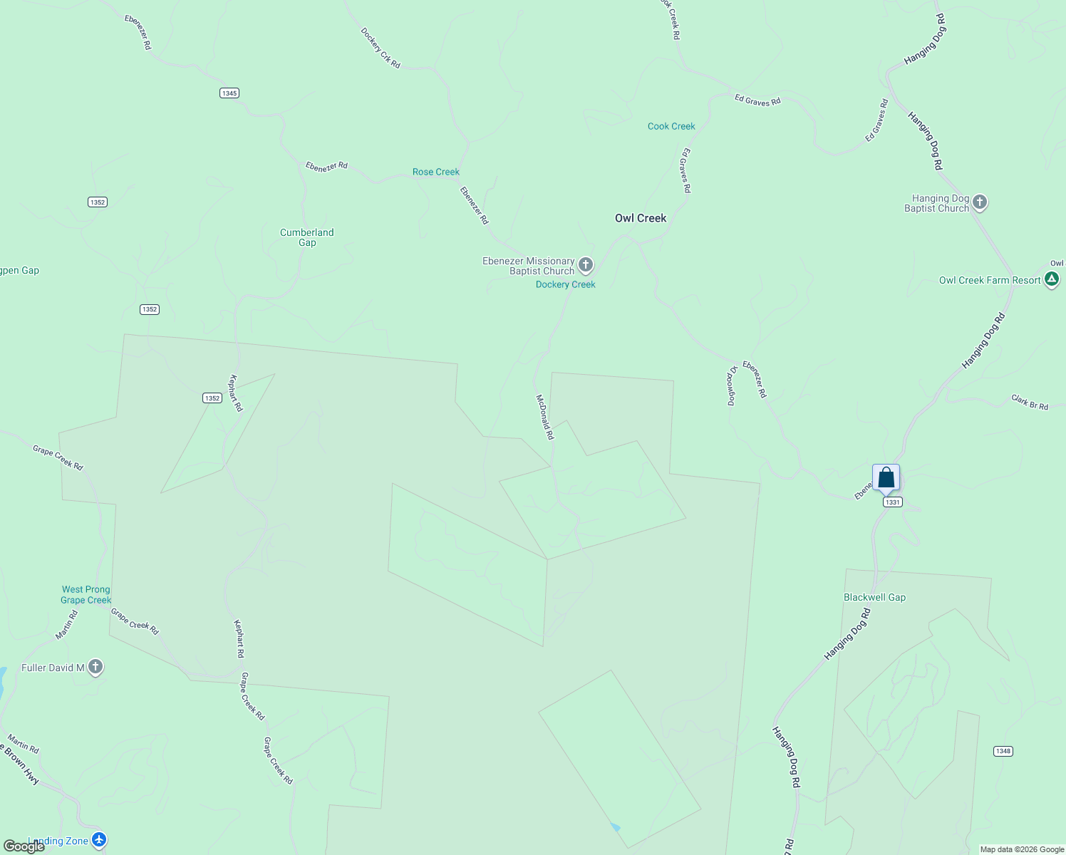 map of restaurants, bars, coffee shops, grocery stores, and more near 442 McDonald Road in Murphy