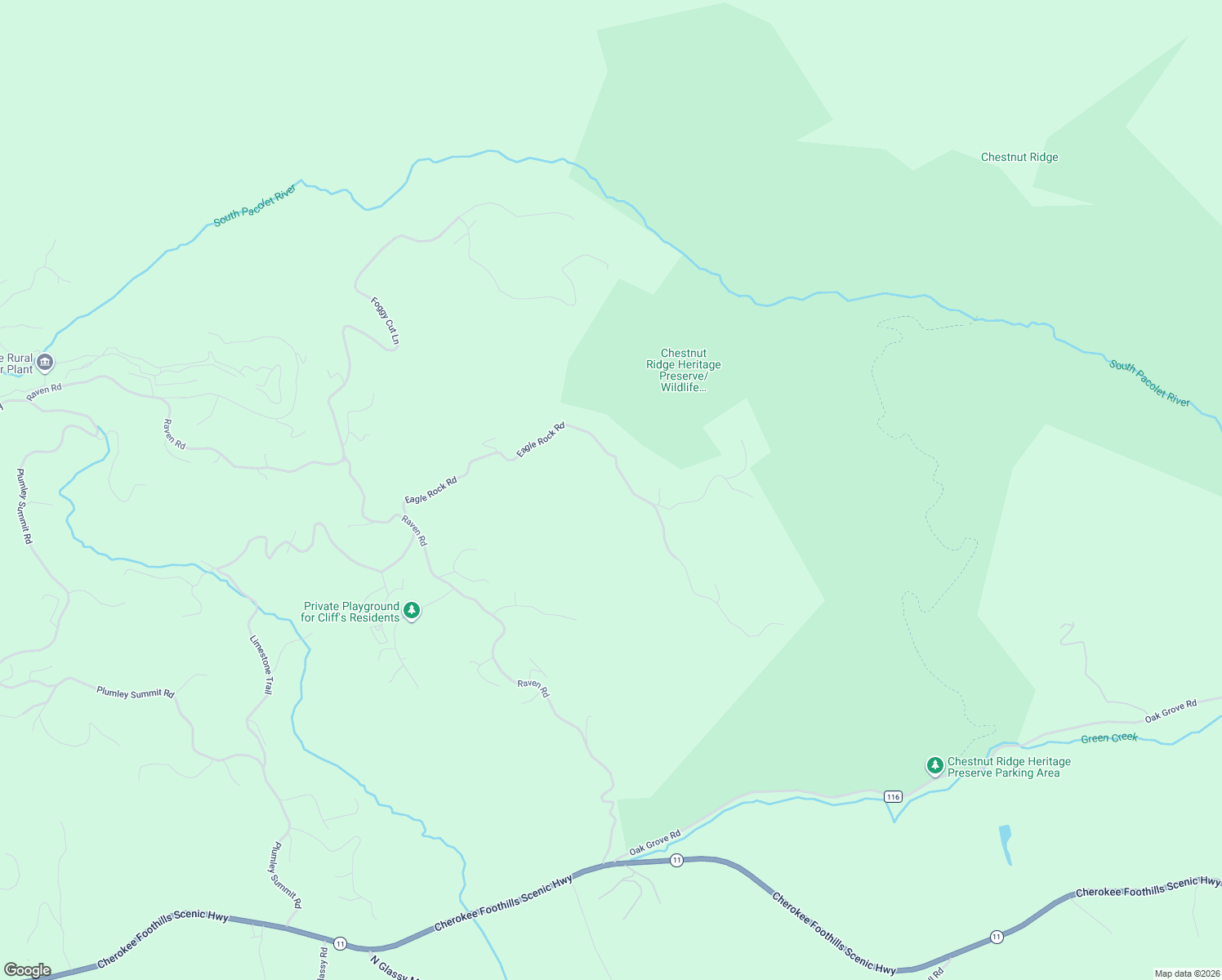 map of restaurants, bars, coffee shops, grocery stores, and more near 91 Eagle Rock Road in Landrum