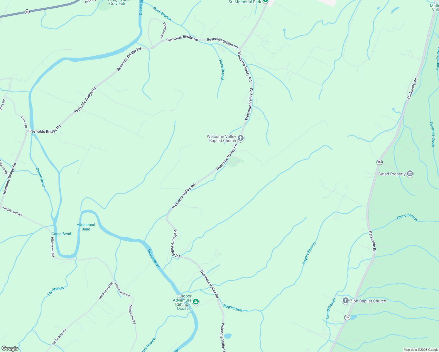 map of restaurants, bars, coffee shops, grocery stores, and more near 1262 Welcome Valley Road in Benton