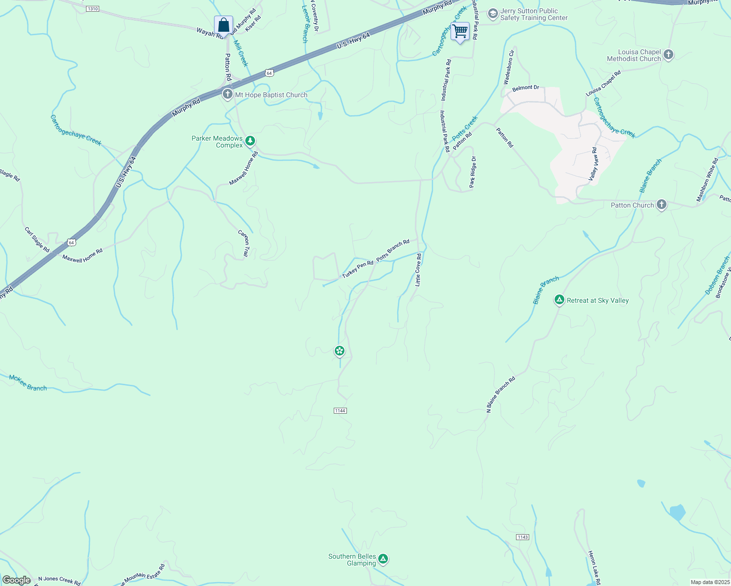 map of restaurants, bars, coffee shops, grocery stores, and more near 700 Potts Branch Road in Franklin