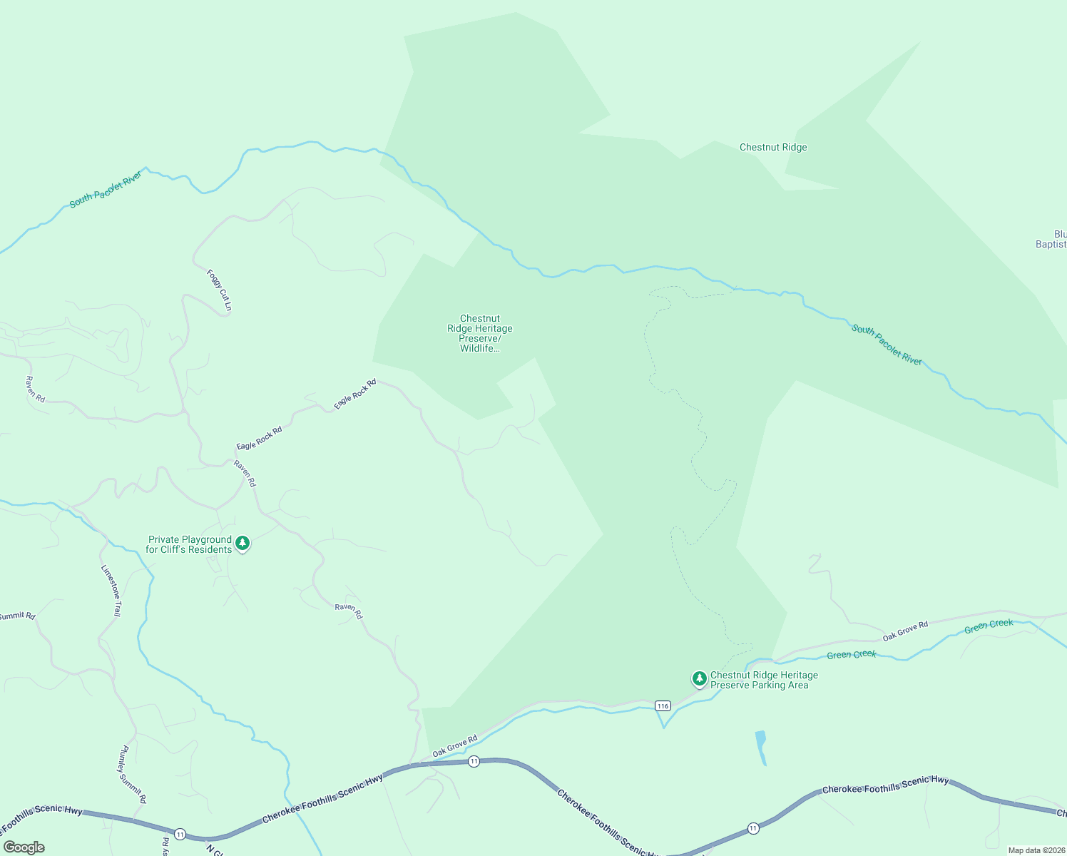 map of restaurants, bars, coffee shops, grocery stores, and more near 106 Round Top Lane in Landrum
