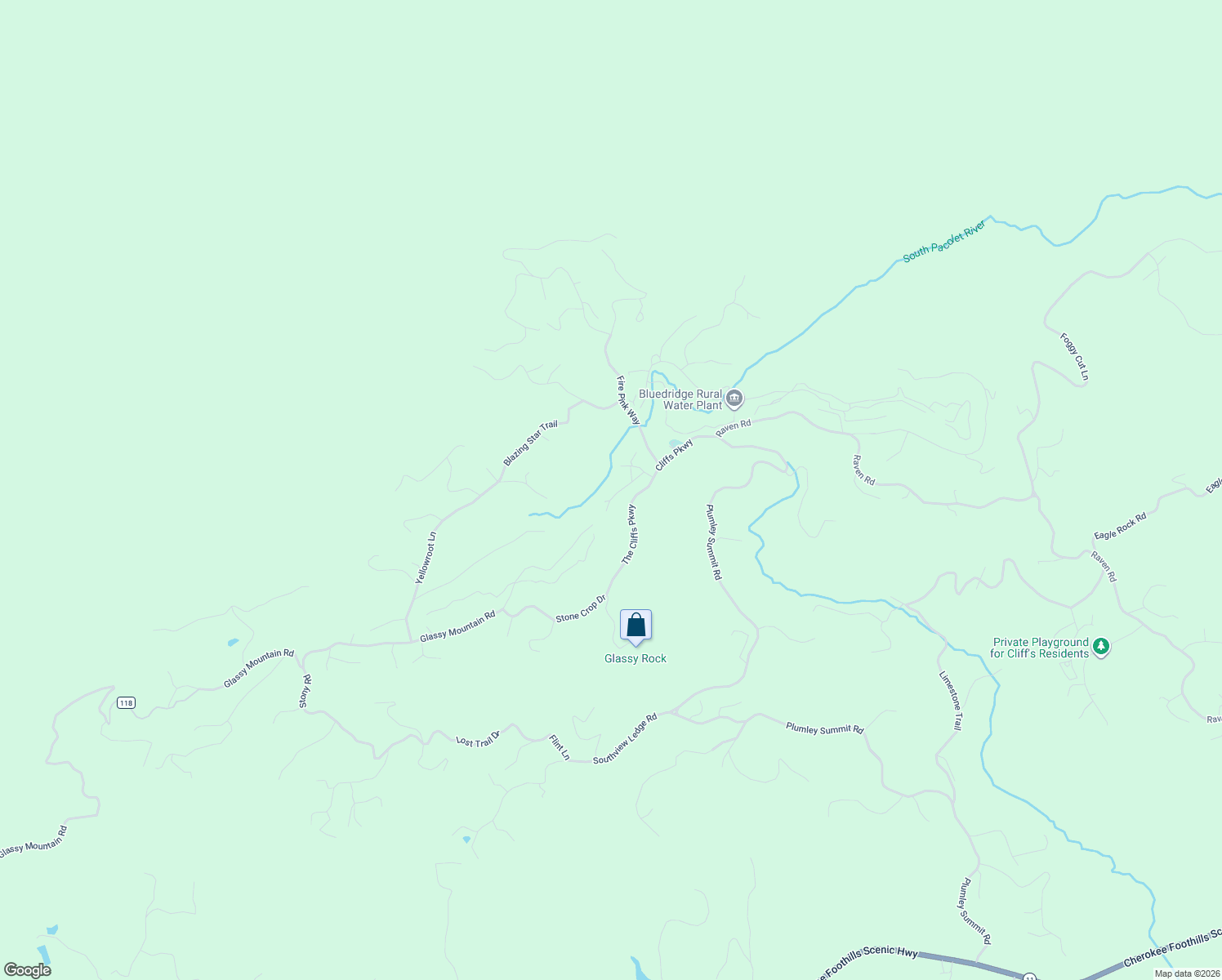 map of restaurants, bars, coffee shops, grocery stores, and more near 6 Rustic Court in Landrum