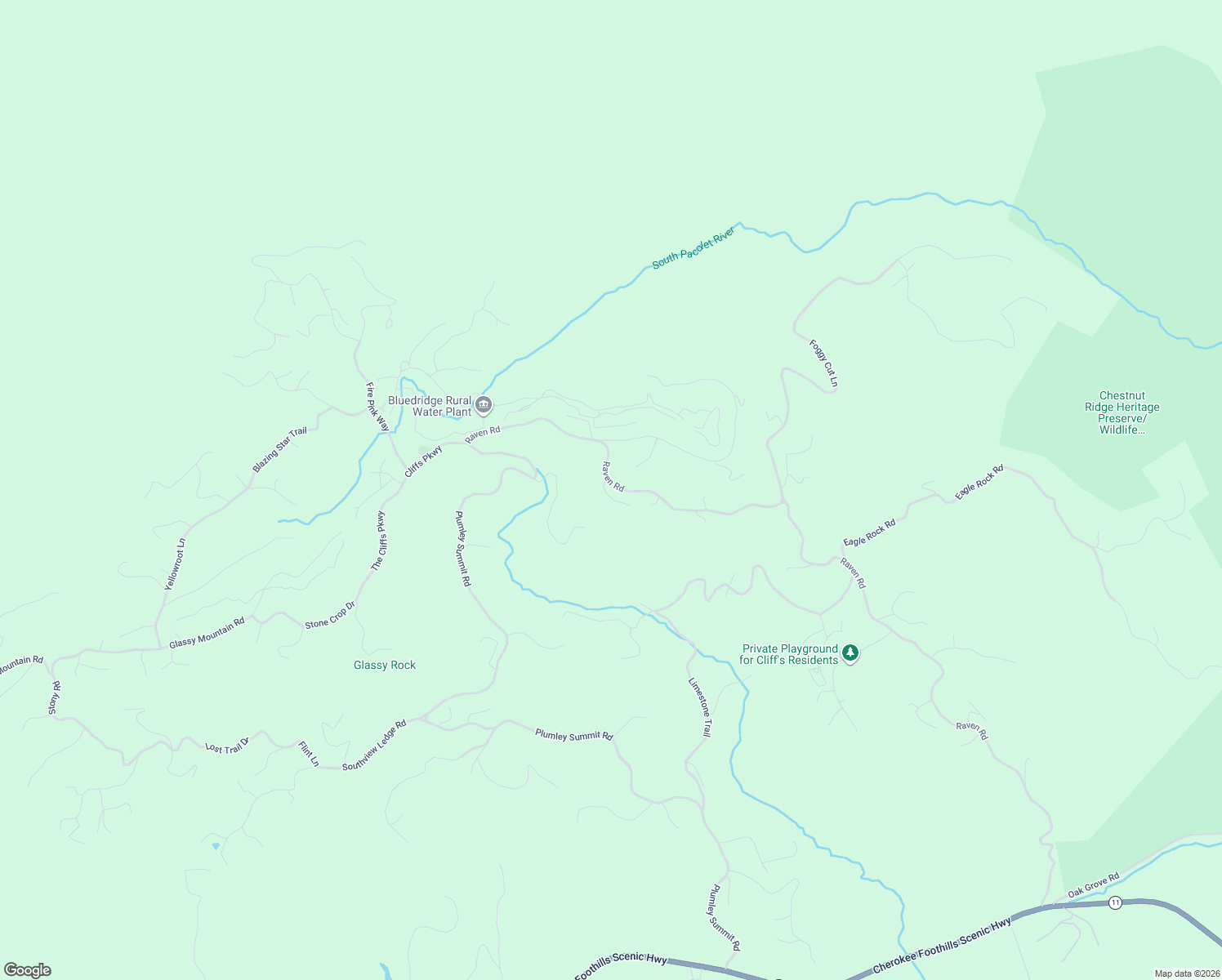 map of restaurants, bars, coffee shops, grocery stores, and more near 25 Moss Pink Way in Landrum