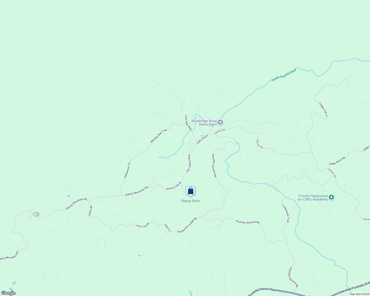 map of restaurants, bars, coffee shops, grocery stores, and more near 6 Rustic Ct in Landrum