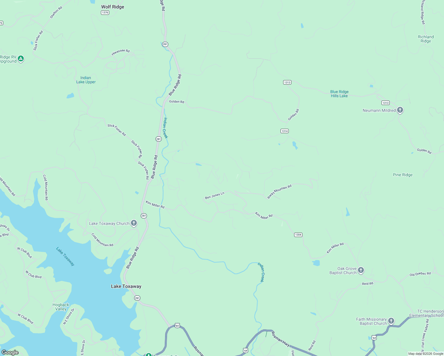 map of restaurants, bars, coffee shops, grocery stores, and more near 215 Hickory Lane in Lake Toxaway