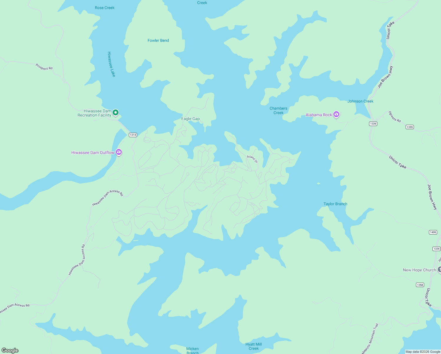 map of restaurants, bars, coffee shops, grocery stores, and more near 12 Hillside Drive in Murphy
