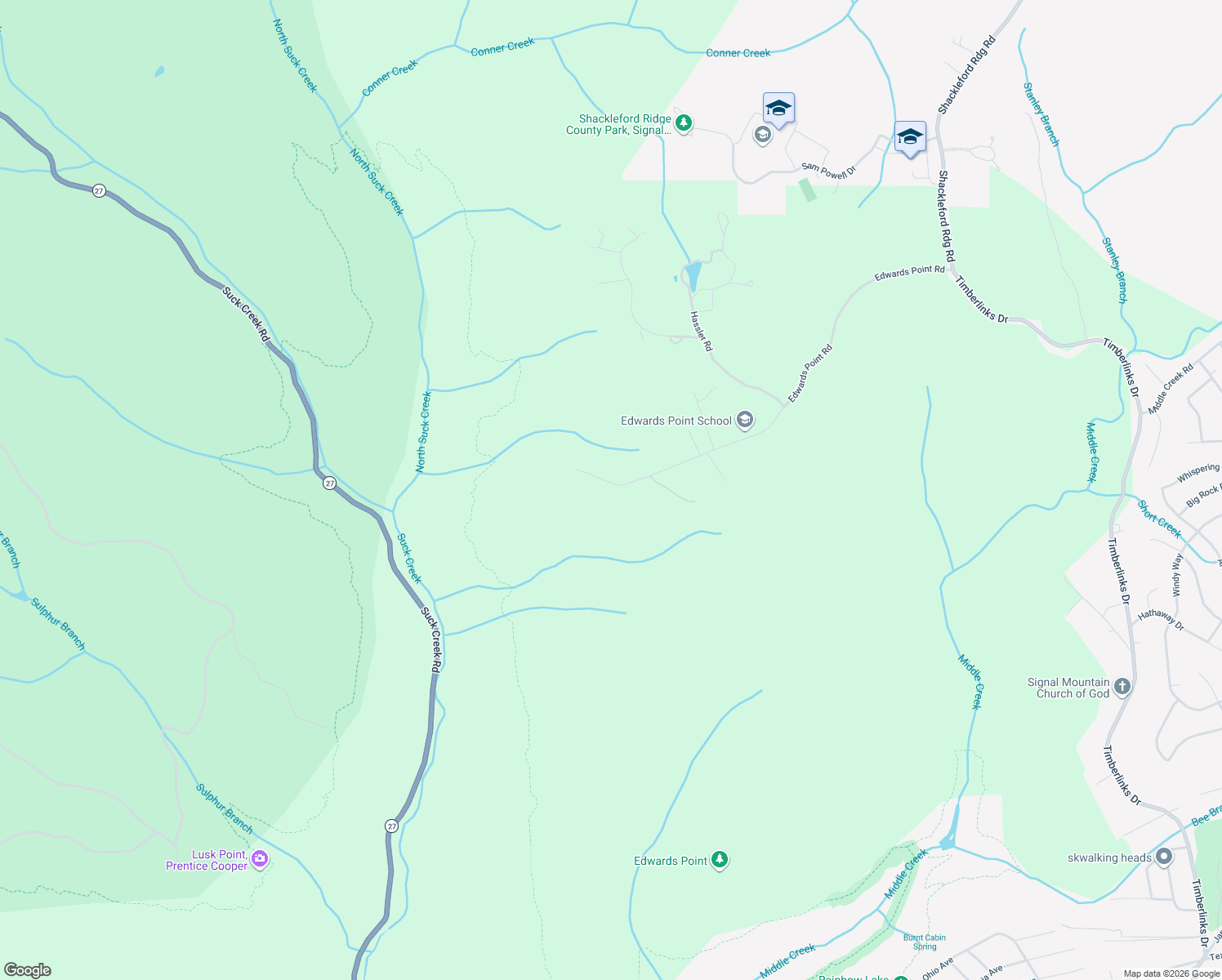 map of restaurants, bars, coffee shops, grocery stores, and more near 3008 Edwards Point Road in Signal Mountain